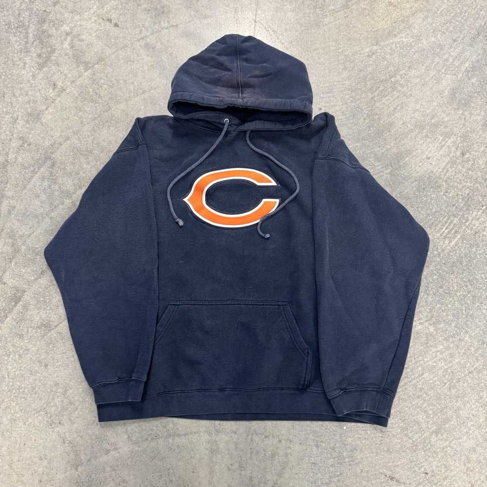 Chicago Bears Nfl Football Hoodie - Large Navy Cotton